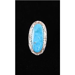 Navajo Fox Turquoise Sterling Silver Ring