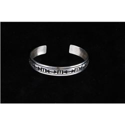 Navajo T&R Singer Stamped Sterling Silver Bracelet
