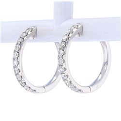 Diamond Hoop Eternity Earrings set in 18K Gold