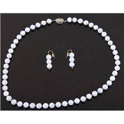 Navajo Lavender Lace Agate Necklace & Earring Set