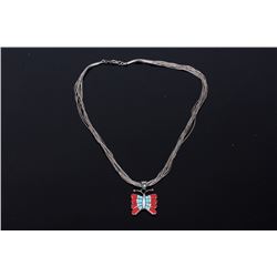 Navajo Native American Sterling Butterfly Necklace