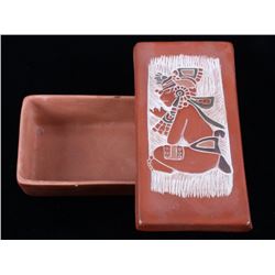 Acoma Native American Tourist Keepsake Pottery Box
