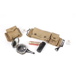 WWII M2 Compass & Personal Kit with Canvas Pouches