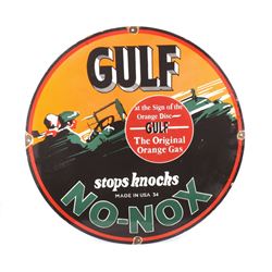Gulf No-Nox Porcelain Enamel Reproduction Sign