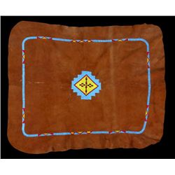Crow Beaded Buckskin Hide Table Covering Panel