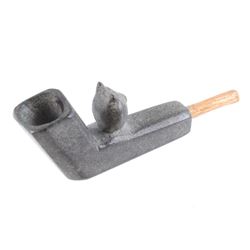 Cherokee Owl Steatite Effigy Pipe 1800-1900's