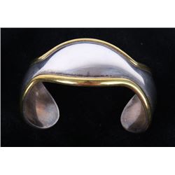 Sterling Silver & Brass Signed Mexican Bracelet