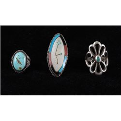 Navajo Old Pawn Silver & Multi-Stone Rings
