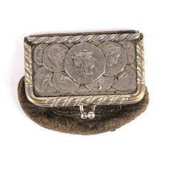 Vintage Silver and Leather Coin Pouch