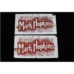 Vintage Mark Hopkins Cigar Advertising Signs