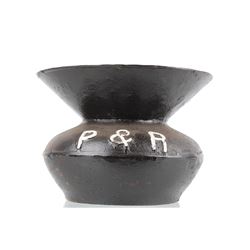 P & R Railroad Spittoon Cast Iron Hand Painted