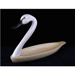 Bridger Trading Co. Hand Carved Swan Centerpiece