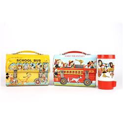 Vintage Walt Disney Domed Lunch Box Set