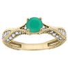 Image 1 : 0.76 CTW Emerald & Diamond Ring 14K Yellow Gold - REF-68K9W