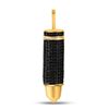 Image 1 : Mens Round Black Color Enhanced Diamond Bullet Charm Pendant 5/8 Cttw 10kt Yellow Gold - REF-25N9F