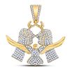 Image 1 : Mens Round Diamond Boxing Glove Charm Pendant 7/8 Cttw 10kt Yellow Gold - REF-49M9H