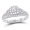 Image 1 : Round Diamond Bridal Wedding Ring Band Set 1 Cttw 14kt Two-tone Gold - REF-93H9R