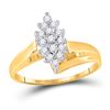 Image 1 : Womens Round Diamond Marquise-shape Cluster Ring 1/4 Cttw 10kt Yellow Gold - REF-20N9F