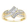 Image 1 : Womens Round Diamond Bypass 3-stone Ring 1/3 Cttw 10kt Yellow Gold - REF-25X9A