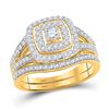 Image 1 : Round Diamond Bridal Wedding Ring Band Set 5/8 Cttw 10kt Yellow Gold - REF-54X5A