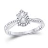 Image 1 : Womens Round Diamond Cluster Pear Promise Ring 1/4 Cttw 10kt White Gold - REF-25Y5N