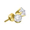 Image 1 : Unisex Round Diamond Solitaire Stud Earrings 1 Cttw 14kt Yellow Gold - REF-140H9R