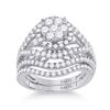 Image 1 : Round Diamond Bridal Wedding Ring Band Set 1-3/4 Cttw 14kt White Gold - REF-142N5F
