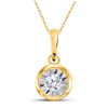 Image 1 : Womens Round Diamond Solitaire Pendant 1/8 Cttw 10kt Yellow Gold - REF-9H5R