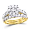 Image 1 : Round Diamond Bridal Wedding Ring Band Set 2 Cttw 14kt Yellow Gold - REF-167W5K