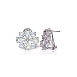 Genuine 4.85 ctw Aquamarine Earrings 14KT White Gold - REF-72F3Z