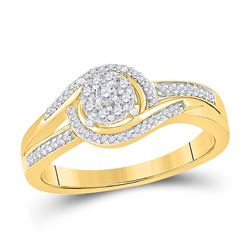 Womens Round Diamond Solitaire Promise Ring 1/5 Cttw 10kt Yellow Gold - REF-21A5M