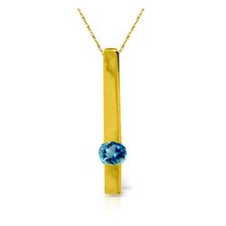 Genuine 0.25 ctw Blue Topaz Necklace 14KT Yellow Gold - REF-25P4H