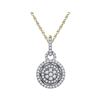 Image 1 : Womens Round Diamond Circle Cluster Pendant 1/2 Cttw 10kt Two-tone Gold - REF-24Y9N