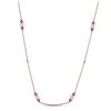 Image 1 : Womens Round Ruby Diamond Fashion Necklace 1/2 Cttw 14kt Rose Gold - REF-54N5F