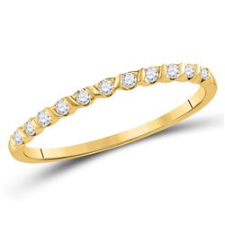 Womens Round Diamond Stackable Band Ring 1/6 Cttw 10kt Yellow Gold - REF-9M5H