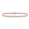 Image 1 : Womens Round Diamond Milgrain Tennis Bracelet 2 Cttw 14kt Rose Gold - REF-126M9H