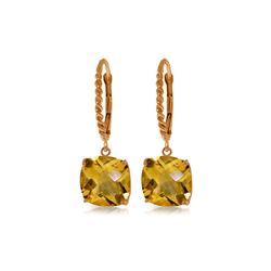 Genuine 7.2 ctw Citrine Earrings 14KT Rose Gold - REF-48M3T