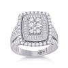 Image 1 : Womens Round Diamond Cluster Ring 1-7/8 Cttw 14kt White Gold - REF-140F9W