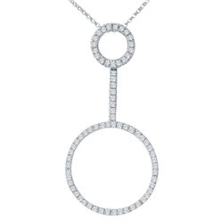 0.80 CTW Diamond Necklace 14K White Gold - REF-59N3Y