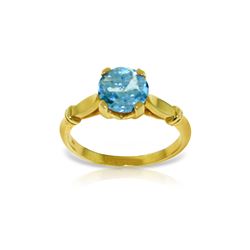 Genuine 1.15 ctw Blue Topaz Ring 14KT Yellow Gold - REF-51W4Y