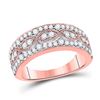 Image 1 : Womens Round Diamond Fashion Twist Band Ring 5/8 Cttw 14kt Rose Gold - REF-65R5X