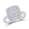 Image 1 : Womens Baguette Diamond Square Ring 7/8 Cttw 14kt White Gold - REF-93N9F