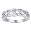 Image 1 : Womens Round Diamond Braided Band Ring 1/5 Cttw 10kt White Gold - REF-14W9K
