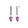 Image 1 : Genuine 22.1 ctw Amethyst Earrings 14KT White Gold - REF-69Y2F