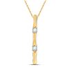 Image 1 : Womens Round Diamond Vertical Bar Necklace 1/10 Cttw 10kt Yellow Gold - REF-14Y9N