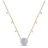 Image 1 : Womens Round Diamond Circle Cluster Necklace 3/4 Cttw 10kt Yellow Gold - REF-43M5H