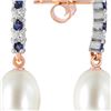 Image 1 : Genuine 8.3 ctw Sapphire, Pearl & Diamond Earrings 14KT Rose Gold - REF-28W8Y