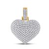 Image 1 : Mens Round Diamond Heart Charm Pendant 3/4 Cttw 10kt Yellow Gold - REF-37N9F
