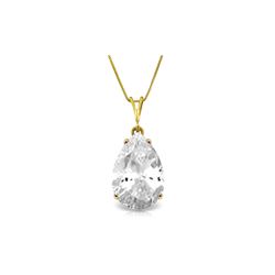 Genuine 5 ctw White Topaz Necklace 14KT Yellow Gold - REF-30X3M