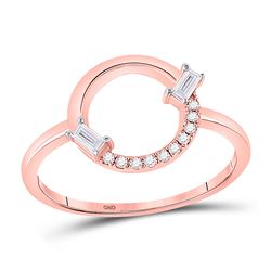 Womens Round Diamond Outline Circle Ring 1/8 Cttw 14kt Rose Gold - REF-20Y9N